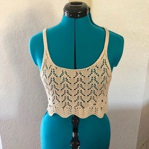 Crochet crop tank top
